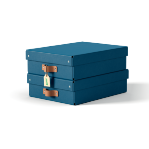 PACK 2 CAJAS DE ALMACENAMIENTO CARTÓN MEDIANA BAJA COLOR AZUL LEITZ 61480068