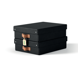 PACK 2 CAJAS DE ALMACENAMIENTO CARTÓN MEDIANA BAJA COLOR NEGRO LEITZ 61480095