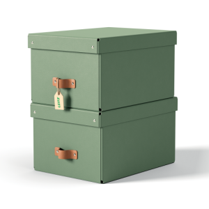 PACK 2 CAJAS DE ALMACENAMIENTO CARTÓN MEDIANA COLOR VERDE LEITZ 61490050