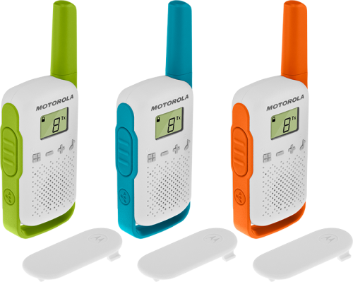 PACK 3 WALKIE TALKIE T42 VERDE/AZUL/NARANJA T42 MOTOROLA 59T42TRIPLEPACK