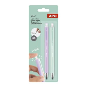 PACK 2 LAPICES RETRACTIL INFINITO LILA/VERDE APLI 20065