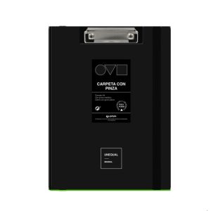 CARPETA A4 TAPA POLYFOAM CON PINZA SUPERIOR UNEQUAL MINIMAL NEGRO GRAFOPLAS 1550910