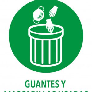 SEÑALES ADHESIVOS PREIMPRESO  "TIRA AQUÍ GUANTES Y MASCARILLAS USADAS" SOBRE DE 2 HOJAS EN A4 AVERY AV_KITCOVID7_ES