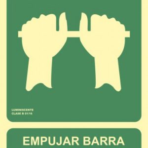 SEÑAL "EMPUJAR BARRA PARA ABRIR PUERTA" 224X300 PVC VERDE ARCHIVO 2000 6170-01H VE