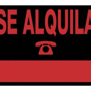 CARTEL "SE ALQUILA" 500X350 MM PVC NEGRO ARCHIVO 2000 6166 NE