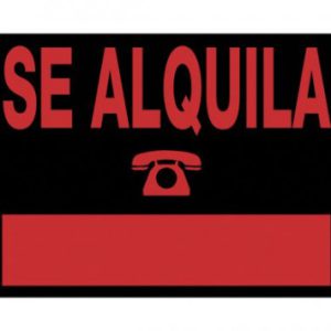 CARTEL "SE ALQUILA" 350X250 MM PVC NEGRO ARCHIVO 2000 6168 NE