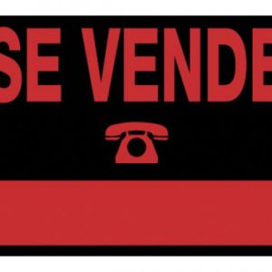 CARTEL "SE VENDE" 500X350 MM PVC NEGRO ARCHIVO 2000 6165 NE