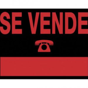 CARTEL "SE VENDE" 350X250 MM PVC NEGRO ARCHIVO 2000 6167 NE