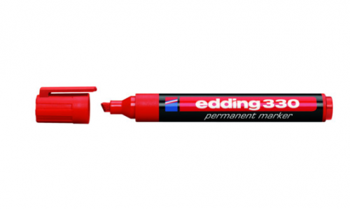MARCADOR PERMANENTE PUNTA BISELADA 1-5MM 330 ROJO EDDING 330-02