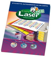 CAJA 70 HOJAS ETIQUETAS AMARILLO FLUORESCENTE CON MÁRGENES-LÁSER/INYECCIÓN DE TINTA/FOTOCOPIADORAS-70X36 MM TICO LP4FG-7036