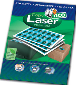 CAJA 100 HOJAS ETIQUETAS BLANCAS SIN MÁRGENES-LÁSER/LÁSER DE COLOR/INYECCIÓN DE TINTA/FOTOCOPIADORAS-105X37 MM TICO LP4W-10537