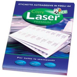 CAJA 100 HOJAS ETIQUETAS BLANCAS SIN MÁRGENES-LÁSER/LÁSER DE COLOR/INYECCIÓN DE TINTA/FOTOCOPIADORAS-70X37 MM TICO LP4W-7037