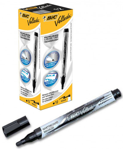 MARCADOR PARA PIZARRA BLANCA TINTA LIQUIDA TRAZO 2MM. NEGRO VELLEDA 902088