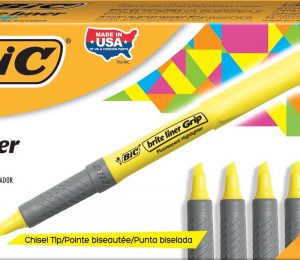 MARCADOR FLUORESCENTE HIGHLIGHTER GRIP TRAZO 1,5-3,3MM. AMARILLO BIC 811935
