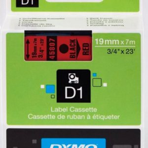 CINTA ROTULADORA D1 19MMX7M NEGRO/ROJO DYMO S0720870
