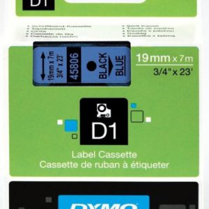 CINTA ROTULADORA D1 19MMX7M NEGRO/AZUL DYMO S0720860