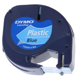 CINTA ROTULADORA LETRATAG 12MMX4M NEGRO/AZUL DYMO S0721650