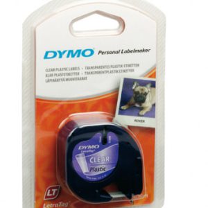 CINTA ROTULADORA LETRATAG 12MMX4M NEGRO/TRANSPARENTE DYMO S0721530
