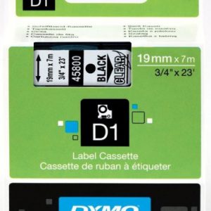 CINTA ROTULADORA D1 19MMX7M NEGRO/TRANSPARENTE DYMO S0720820