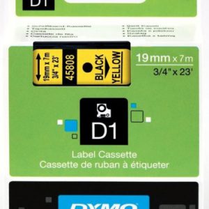 CINTA ROTULADORA D1 19MMX7M NEGRO/AMARILLO DYMO S0720880