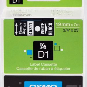 CINTA ROTULADORA D1 19MMX7M BLANCO/NEGRO DYMO S0720910