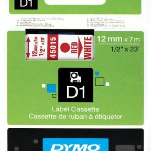 CINTA ROTULADORA D1 12MMX7M ROJO/BLANCO DYMO S0720550