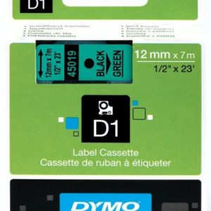 CINTA ROTULADORA D1 12MMX7M NEGRO/VERDE DYMO S0720590
