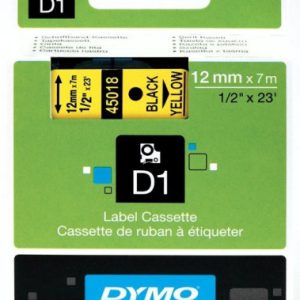 CINTA ROTULADORA D1 12MMX7M NEGRO/AMARILLO DYMO S0720580