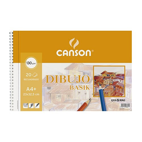 BLOC 20 HOJAS BASIK 130G A4+ MICROPERFORADO CON RECUADRO GUARRO CANSON C200408061