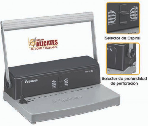 ENCUADERNADORA ESPIRAL METALICA 50 FELLOWES 3005001