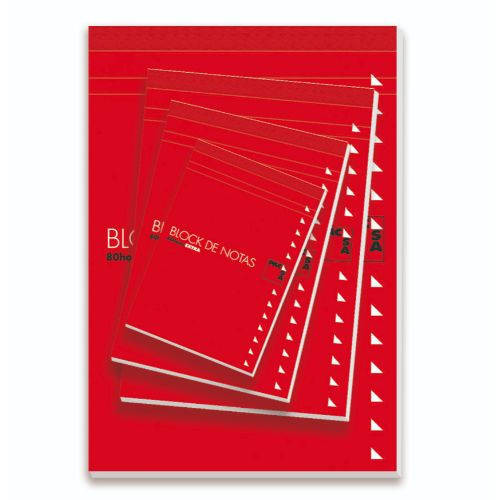 BLOC DE NOTAS CON TAPA 60 GRS. 16ยบ (75X105MM.) 80 HOJAS LISO PACSA 18907