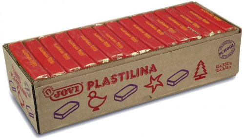 CAJA 15 PASTILLAS PLASTILINA 350 G - ROJO JOVI 7205