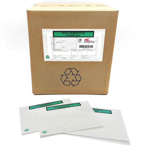 CAJA 1000 SOBRES ADHESIVOS PACK LIST 100% PAPEL 240X175 MM IMPRESO DOCUMENTOS PACKING LIST S2758 F-P