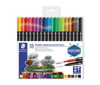ESTUCHE DE PLĂSTICO CON 18 ROTULADORES, COLORES SURTIDOS STAEDTLER 3187 TB18