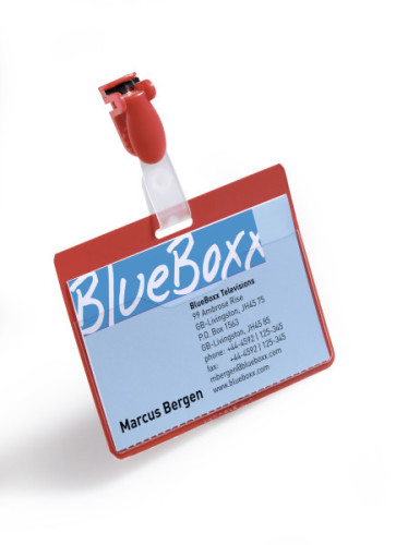 CAJA DE 25 IDENTIFICADORES CON PINZA ROJO 60X90 DURABLE 8106-03 - Imagen 3