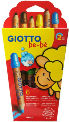 ESTUCHE 6 LÁPICES BE-BÈ SÚPER + SACAPUNTAS. GIOTTO F46960000