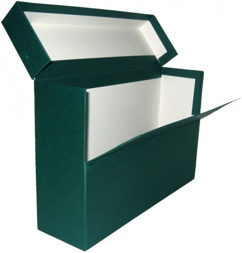 CAJA TRANSFERENCIA FOLIO CARTON FORRADO EN GELTEX (39X25,5 X11 CM) VERDE MARIOLA 1685VE - Imagen 2
