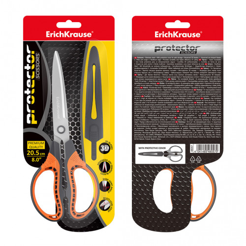 ErichKrause Protector Universal Corte recto Gris, Naranja, Acero inoxidable - Imagen 4