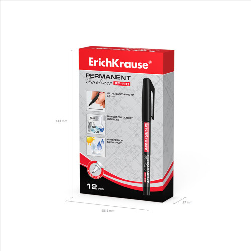 MARCADOR PERMANENTE FP-50 NEGRO ERICH KRAUSE 37068 - Imagen 5
