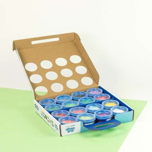 MALETÍN 16 BOTES PASTA BLANDA SOFT DOUGH DE 30GR COLORES SURTIDOS (INCLUYE NEÓN Y GLITTER) MILAN 913316SC - Imagen 7
