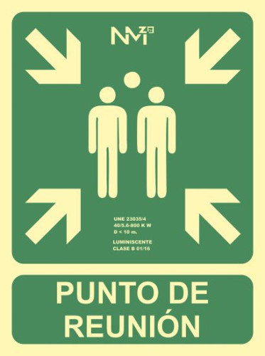 SEÑAL "PUNTO DE REUNIÓN" 224X300 PVC VERDE ARCHIVO 2000 6170-07H VE