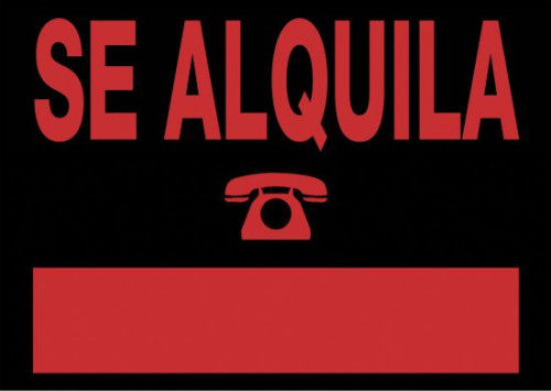 CARTEL "SE ALQUILA" 700X500 MM PVC NEGRO ARCHIVO 2000 6161 NE