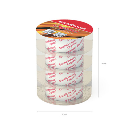 PACK 4 CINTAS ADHESIVAS CRYSTAL, 18MMX33M ERICH KRAUSE 59663 - Imagen 5