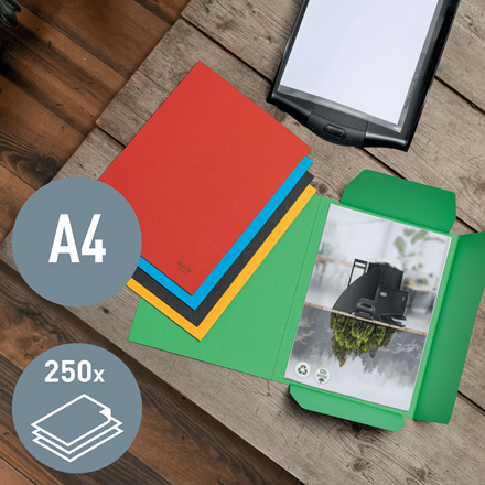 CARPETA CARTON 3 SOLAPAS A4 RECYCLE 100% ROJO LEITZ 39060025 - Imagen 2