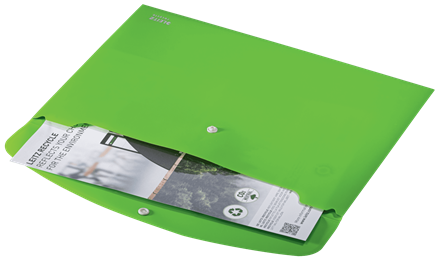 SOBRES POLIPROPILENO OPACO A4 CON BROCHE BOTON RECYCLE VERDE LEITZ 46780055 - Imagen 3