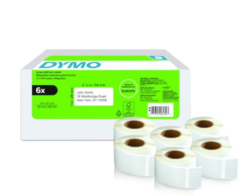 PACK 6 ROLLOS LW ETIQUETAS 25X54MM DYMO 2177564