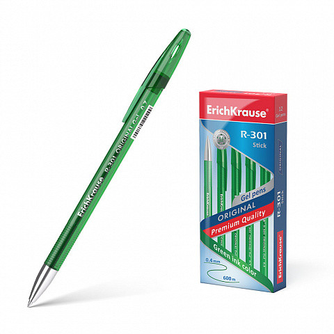 BOLĂGRAFO DE GEL R-301 ORIGINAL GEL 0.5, COLOR DE LA TINTA: VERDE ERICH KRAUSE 45156