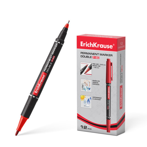 MARCADOR PERMANENTE DOBLE PUNTA DOUBLE P-80, COLOR AZUL ERICH KRAUSE 48184