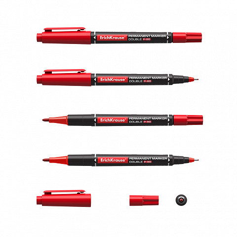 MARCADOR PERMANENTE DOBLE PUNTA DOUBLE P-80, COLOR AZUL ERICH KRAUSE 48184 - Imagen 2