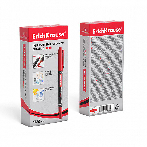 MARCADOR PERMANENTE DOBLE PUNTA DOUBLE P-80, COLOR AZUL ERICH KRAUSE 48184 - Imagen 3